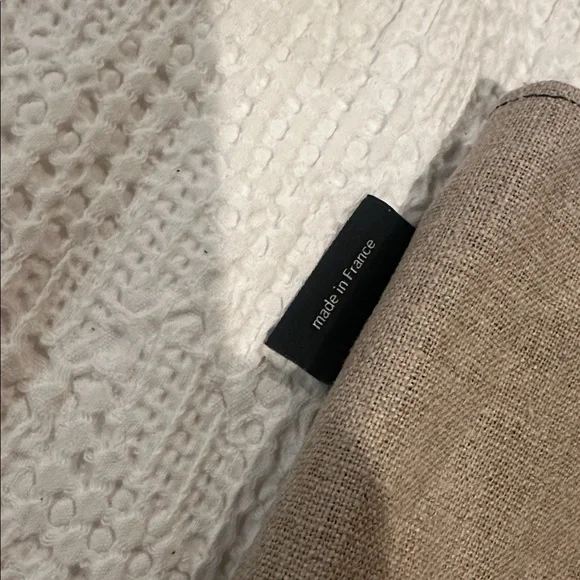 JACK GOMME Paris Amie Linen Tote Bag Black with honey trim NWOT - Picture 11 of 11